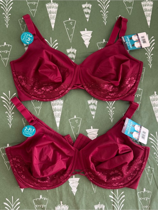 Vanity Fair Other - Lot of 2 Vanity Fair Radiant Full Coverage Underwire Bras 40DDD Magenta Red